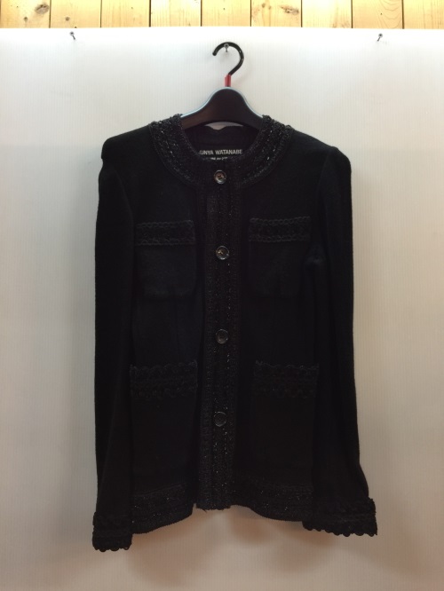 【古着】JUNYA WATANABE COMME des GARCONS　ブレード装飾　ウールストレッチ　ラウンドカラー　ジャケット　JB-J085　AD2008　レディー