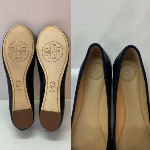 【古着】TORY BURCH トリーバーチ バレエシューズ フラットシューズ レザー US6.5 23.5CM レディース  ブラック／レディース・パンプス【 ｜au PAY マーケット