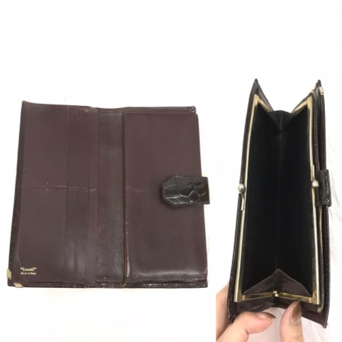 古着 Isanti イサンティ 長財布 がま口 クロコダイル イタリア製 ブラウン 財布 中古 3 の通販はau Pay マーケット リバティ鑑定倶楽部