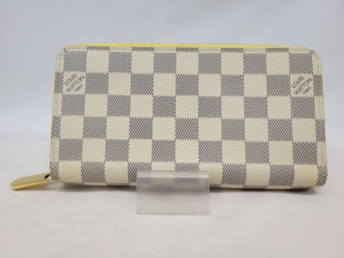 【古着】LOUIS VUITTON ルイヴィトン ジッピー ウォレット ダミエ アズール WHT/PVC/総柄/N60223／財布【中古】[☆3][12255-202305081200