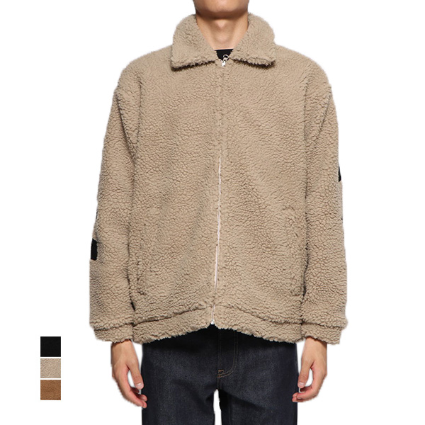 ジャケット ブルゾン ボアジャケット ジップアップ バックロゴ シープボア ミディアム 長袖 アウター メンズ ベージュ タン ブラック Salの通販はau Pay マーケット Styleblock スタイルブロック Au Pay マーケット店