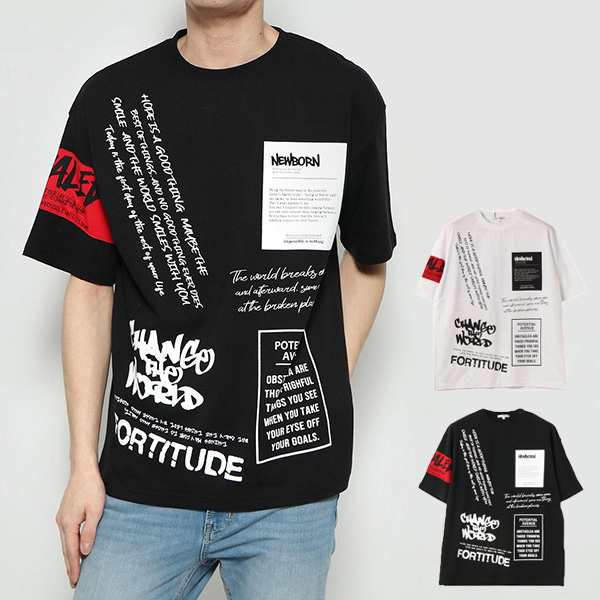 Tシャツ カットソー メンズ ビッグtシャツ 半袖 ロゴ おしゃれ 大きい ビッグシルエット オーバーサイズ ストリート トップス オフ ブの通販はau Pay マーケット Styleblock スタイルブロック Au Pay マーケット店