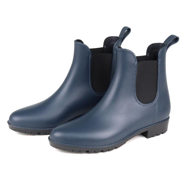 レインショートブーツ/Navy&Red/UK4.0 完全防水 レインブーツ メンズ ショート 防水 おしゃれ 長靴