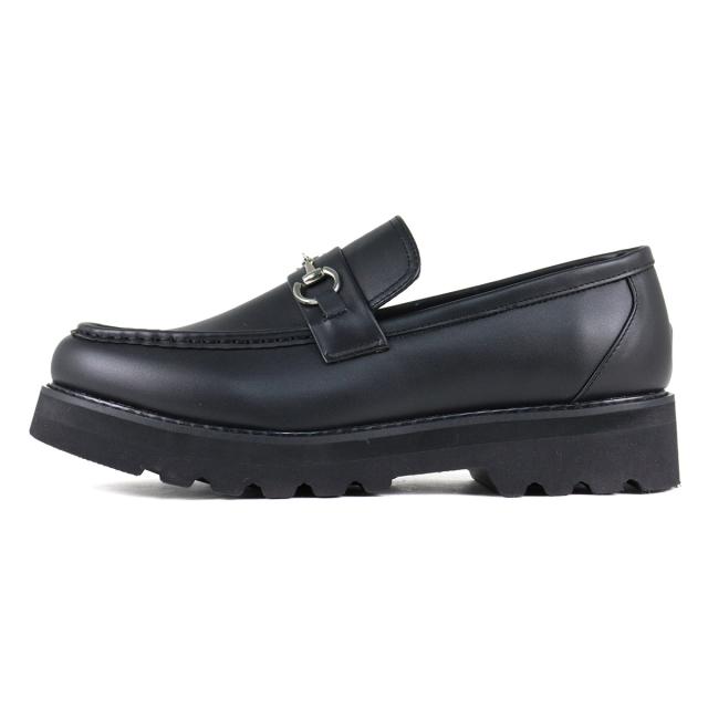 【美品】 G.H.BASS ローファー 25.0cm ブラック GHバス ローファー メンズ ビットローファー タンクソール 厚底 ゴム底 定番