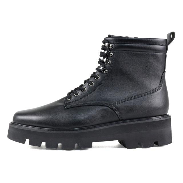 ブーツ レースアップブーツ メンズ スクエアトゥ 9ホール 編み上げ 厚底 タンクソール ショートブーツ 5cmヒール 25.0cm〜27.0cm 黒 ブラック Dedes デデス No.6320