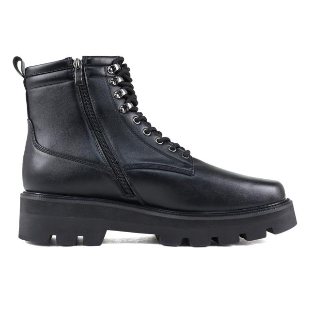ブーツ レースアップブーツ メンズ スクエアトゥ 9ホール 編み上げ 厚底 タンクソール ショートブーツ 5cmヒール 25.0cm〜27.0cm 黒 ブラック Dedes デデス No.6320
