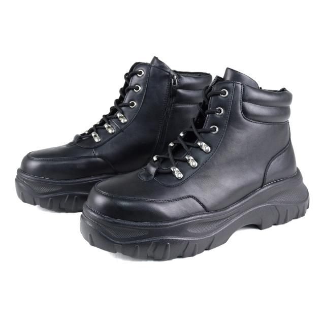 スニーカー メンズ ダッドスニーカー ハイカット ボリュームソール  クッション 厚底 6cmヒール 韓国 おしゃれ No.EX101 25.0cm〜27.0cm 黒 ブラック exclamation エクスクラメーション