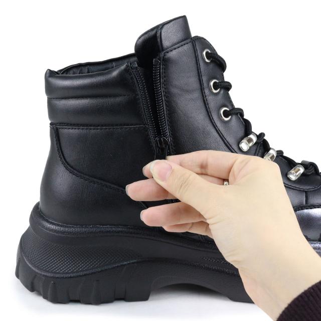 スニーカー メンズ ダッドスニーカー ハイカット ボリュームソール  クッション 厚底 6cmヒール 韓国 おしゃれ No.EX101 25.0cm〜27.0cm 黒 ブラック exclamation エクスクラメーション