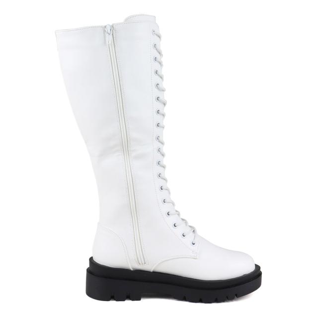 ブーツ レディース メンズ ユニセックス レースアップ 厚底 ロング丈 5cmヒール No.9090 22.0-27.0cm 黒 リバティードール_7
