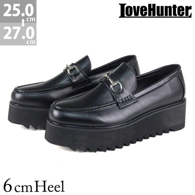 ローファー メンズ 厚底 6.0cmヒール シャークソール 滑りにくい 身長