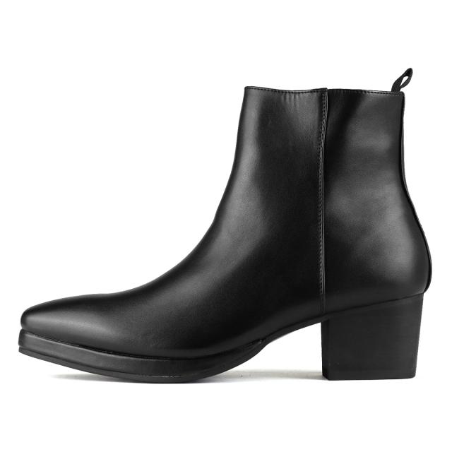 ブーツ サイドジップ ブーツ メンズ 紳士靴 靴 厚底 ストームブーツ プラットフォームソール プレーントゥ 25.0cm〜27.0cm 黒 ブラック LOVEHUNTER ラブハンター No.6831