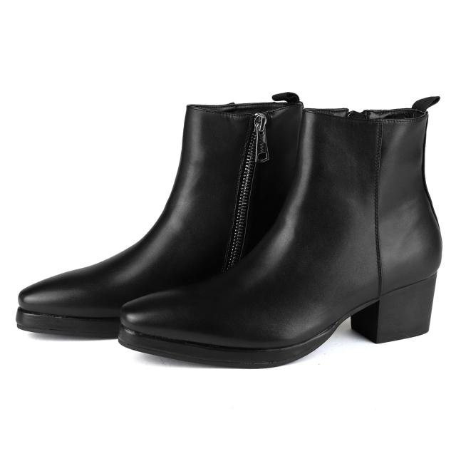 ブーツ サイドジップ ブーツ メンズ 紳士靴 靴 厚底 ストームブーツ プラットフォームソール プレーントゥ 25.0cm〜27.0cm 黒 ブラック LOVEHUNTER ラブハンター No.6831