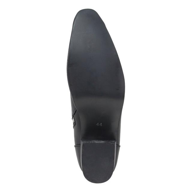 ブーツ メンズ ヒール 6.5cm ウエスタン ベルト サイドジップ レザー 合成皮革 プレーントゥ No.6835 ラブハンター 冬