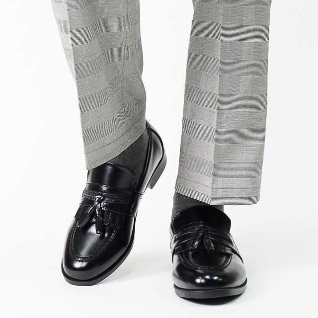 タッセル ローファー メンズ 本革 革靴 紳士靴 黒 27.0cm 通販 メンズ ローファー タッセル ビジネスシューズ カジュアルシューズ ブラック ブルー 送料無料 4.5cm身長UP