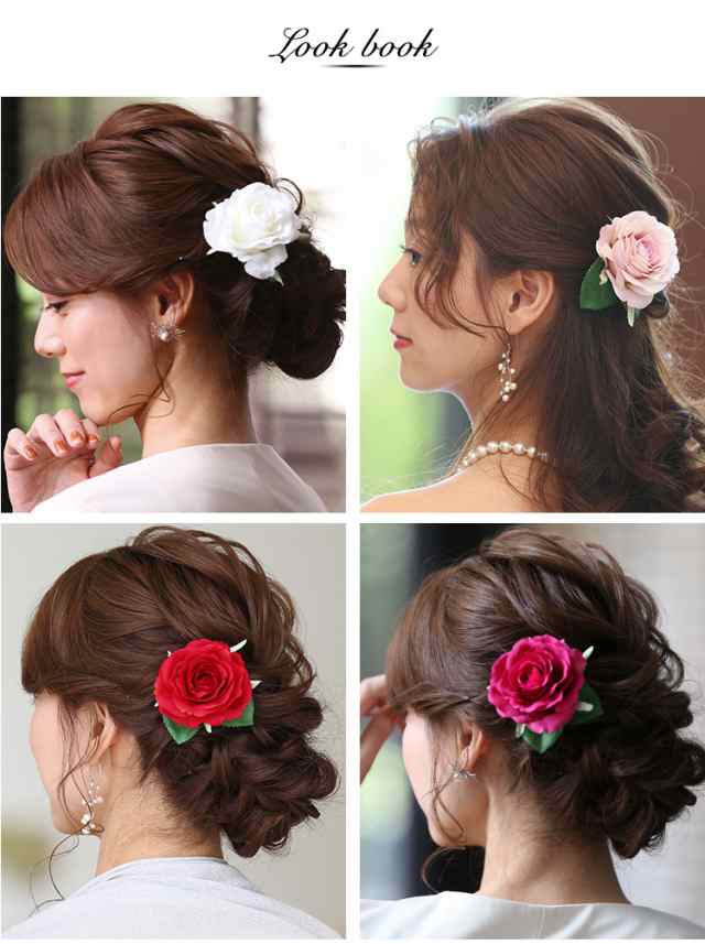 コサージュ フォーマル 髪飾り 結婚式 バラ ローズ 薔薇 ヘアクリップ アクセサリー ヘアアレンジ 花 赤 レッド ピンク 白 ホワイトの通販はau Pay マーケット パーティードレス ナイトワン