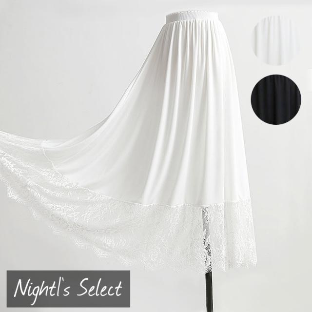 インナー レース スカート ロング ウエストゴム ペチコート ワンピース ロングスカート マキシ丈 下着 レディースの通販はau Pay マーケット パーティードレス ナイトワン