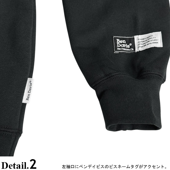 BEN DAVIS パーカー ベンデイビス ワンポイント ロゴ 刺繍 ジップ
