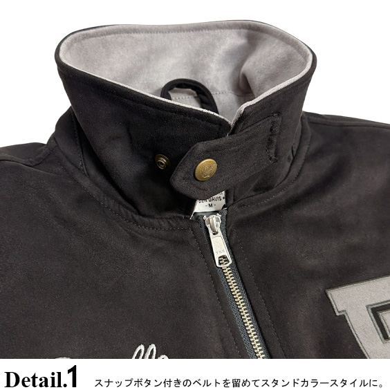 BEN DAVIS ジャケット ベンデイビス ワッペン刺繍 フェイクスエード ジップジャケット メンズ ブルゾン 中綿 アウター BEN-2256_4