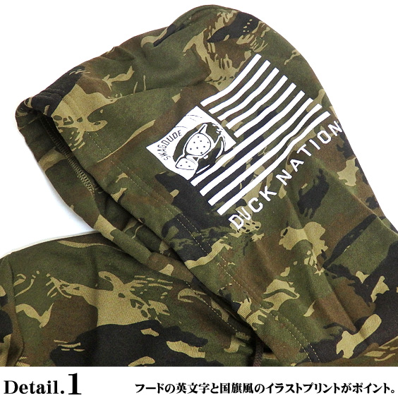 DUCK DUDE パーカー ダックデュード USA アヒル プリント スウェット 