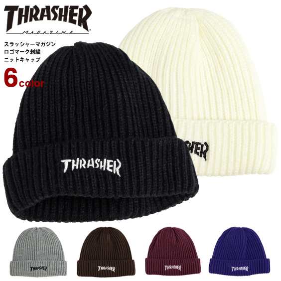 THRASHER ニット帽 スラッシャー ロゴ刺繍 ニットキャップ スラッシャーマガジン ワッチキャップ アクリルニット ユニセックス 帽子  19TH｜au PAY マーケット