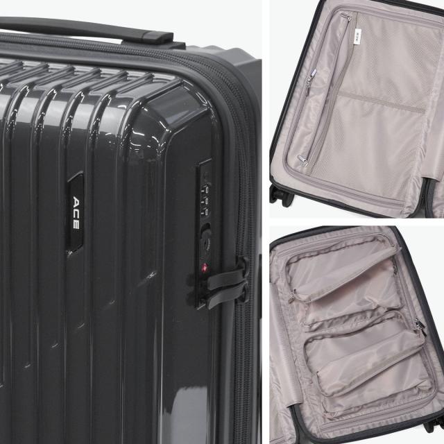 【クーポン15%OFF】【商品レビューで＋5％】エース スーツケース 機内持ち込み Sサイズ ACE キャリーケース クレスタ 35L 42L 4輪 拡張 キャスターロック キャスターストッパー クレスタS 09161_5
