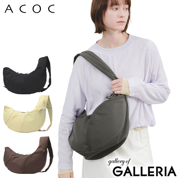 【5％OFFクーポン】【商品レビューで＋5％】アコック ショルダーバッグ レディース メンズ ACOC バッグ 軽量 軽い 斜めがけ ハーフムーン 韓国 無地 B5 Insight Cross Bag 424BG634