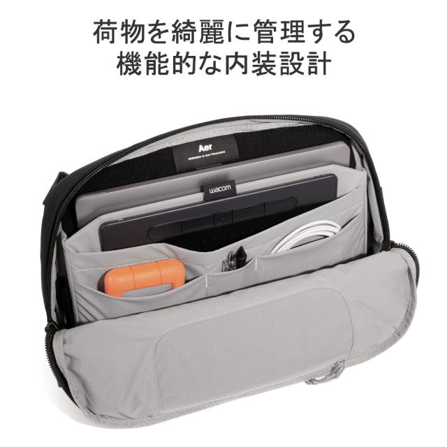 【商品レビューで＋5％】エアー ボディバッグ Aer ブランド 小さめ 防水 軽い ショルダーバッグ ナイロン ノートPC B5 9L Tech Sling 3_5