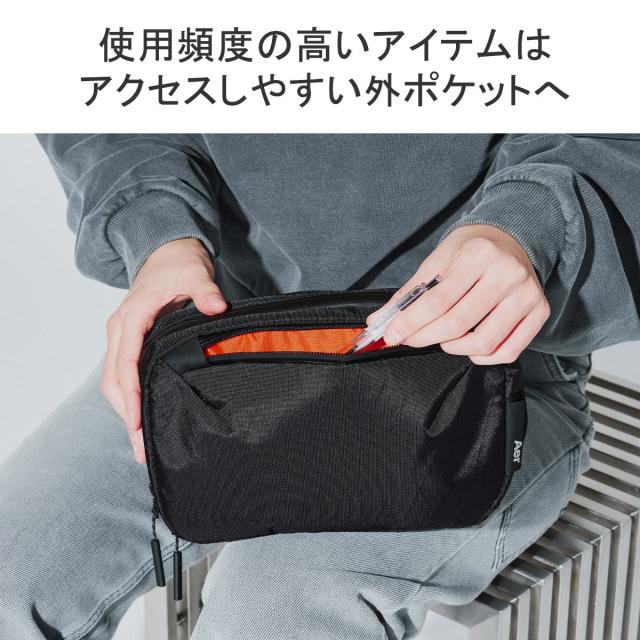 最大30%還元★5/3限定｜【5％OFFクーポン】【商品レビューで＋5％】エアー ポーチ 小物入れ Aer スマホ ガジェットケース 黒 防水 仕切り 大きめ 2.6L Cable Kit 3 X-PAC_6
