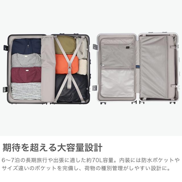 最大30%還元★5/3限定｜【5％OFFクーポン】【商品レビューで＋5％】アジアラゲージ スーツケース Mサイズ Asia Luggage 大容量 大きめ 軽量 軽い ストッパー 70L 6泊 7泊 1週間 GRANMAX GM-056-25_2