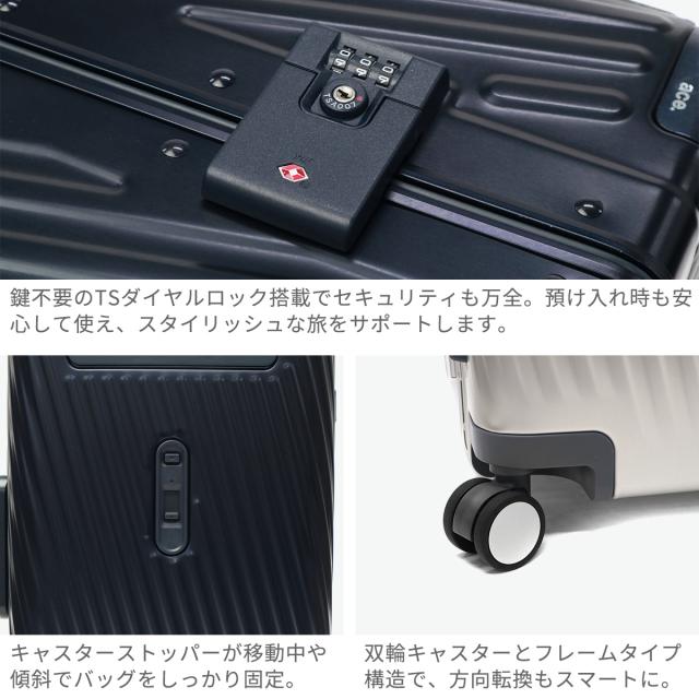 最大30%還元★6/13限定｜【5％OFFクーポン】【商品レビューで＋5％】【正規品10年保証】エーストーキョー スーツケース ace.TOKYO キャリーケース フレームタイプ 100L 9泊 10泊 大容量 TSA アルゴナム3-F 05503_5