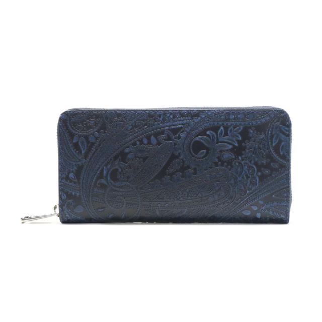 最大30%還元★5/3限定｜【5％OFFクーポン】【商品レビューで＋5％】バギーポート 財布 BAGGY PORT KOI コーアイ 藍染レザー ラウンドファスナー長財布 ペイズリー柄 本革 ZYS-197_6