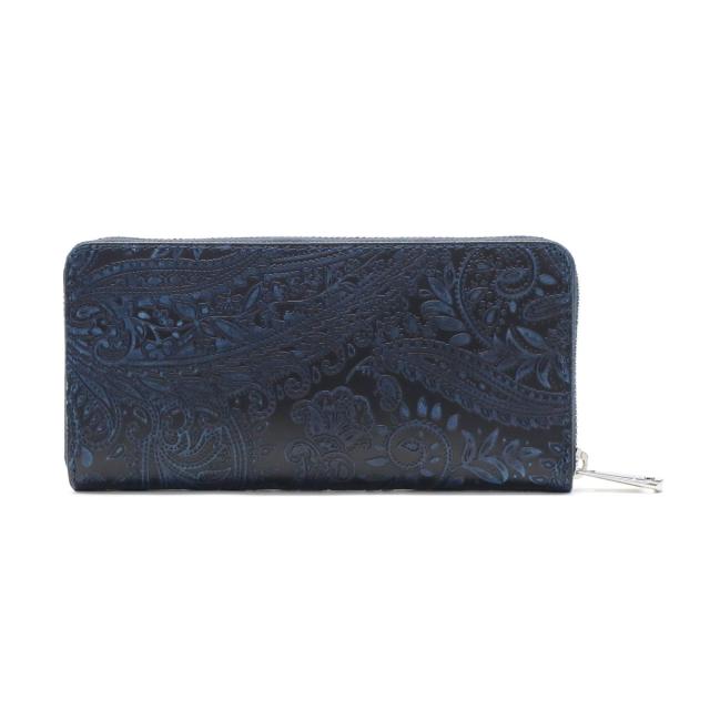 最大30%還元★5/3限定｜【5％OFFクーポン】【商品レビューで＋5％】バギーポート 財布 BAGGY PORT KOI コーアイ 藍染レザー ラウンドファスナー長財布 ペイズリー柄 本革 ZYS-197_8