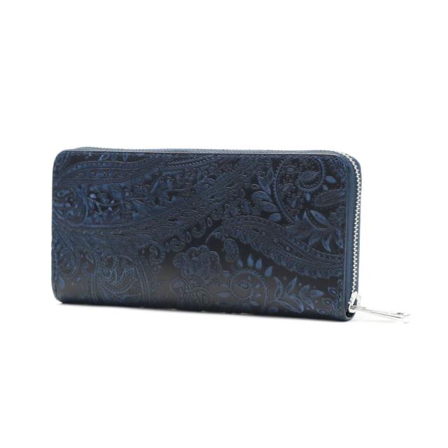 最大30%還元★5/3限定｜【5％OFFクーポン】【商品レビューで＋5％】バギーポート 財布 BAGGY PORT KOI コーアイ 藍染レザー ラウンドファスナー長財布 ペイズリー柄 本革 ZYS-197_9