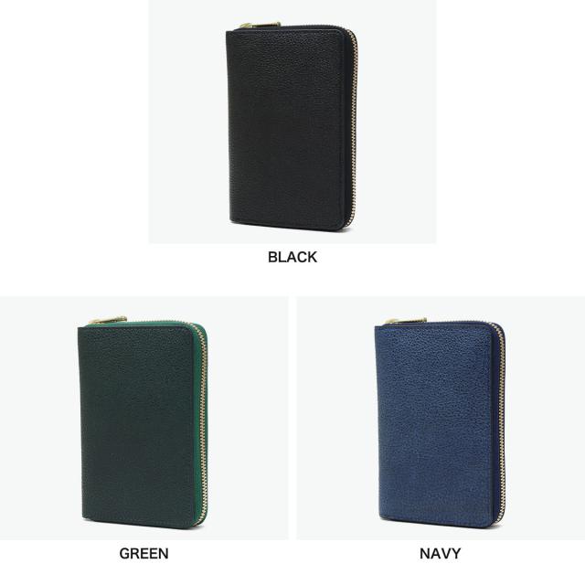 【商品レビューで＋5％】バギーポート 二つ折り財布 メンズ レディース 折財布 BAGGY PORT ブランド 大人 おしゃれ 財布 本革 革 エコレザー ファスナー 黒桟革 ラウンドファスナーハーフ財布 ZYS-391_6