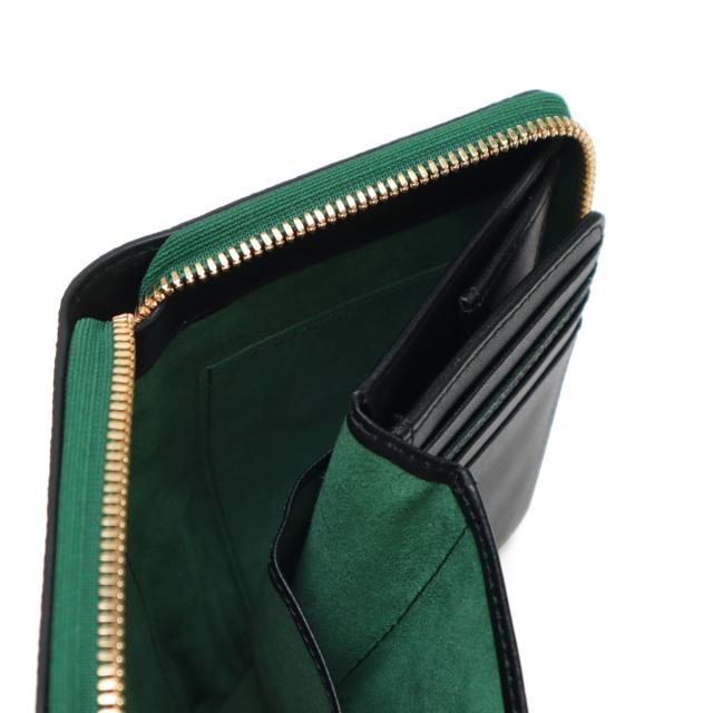 【商品レビューで＋5％】バギーポート 二つ折り財布 メンズ レディース 折財布 BAGGY PORT ブランド 大人 おしゃれ 財布 本革 革 エコレザー ファスナー 黒桟革 ラウンドファスナーハーフ財布 ZYS-391_16