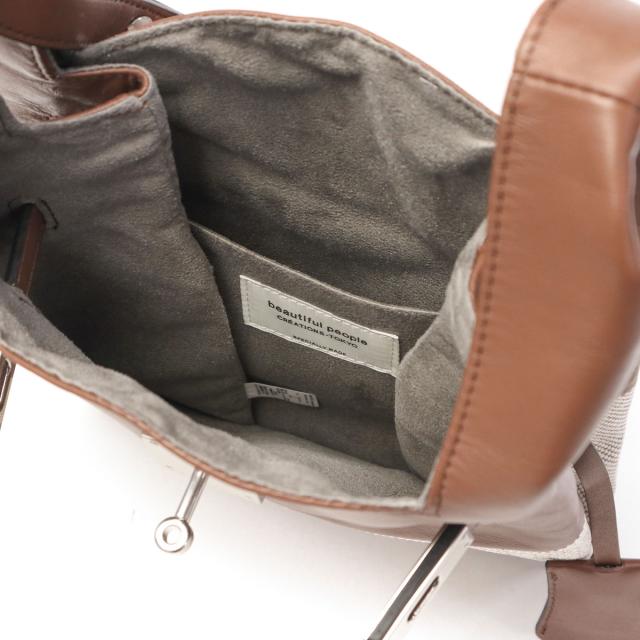 【5％OFFクーポン】【商品レビューで＋5％】ビューティフルピープル ショルダーバッグ レディース 斜めがけバッグ 小さめ ブランド beautiful people 斜めがけ 牛革 綿 2WAY 手持ち 日本製 515611941