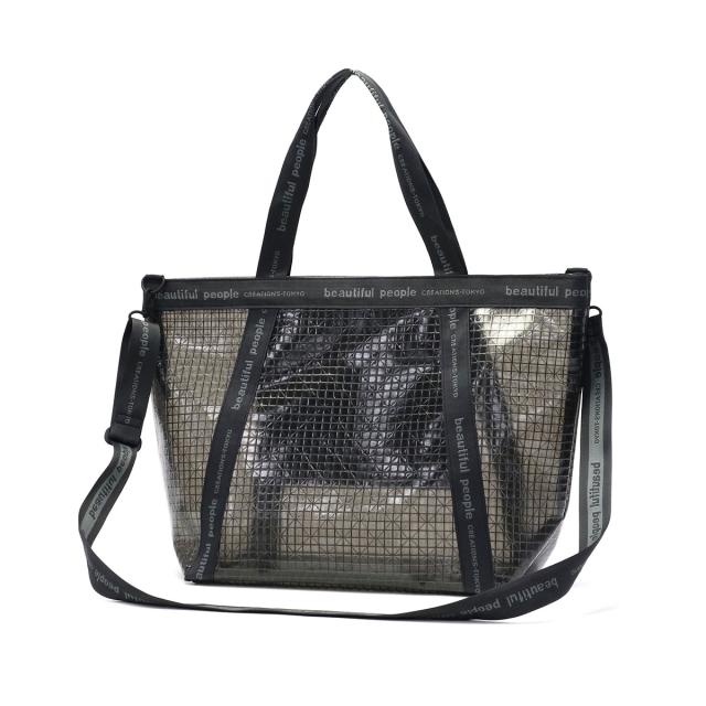 【商品レビューで＋5％】ビューティフルピープル トートバッグ レディース 大きめ A4 beautiful people 2WAY 日本製 plaid vinyl logo tape bag L 1515611969_11