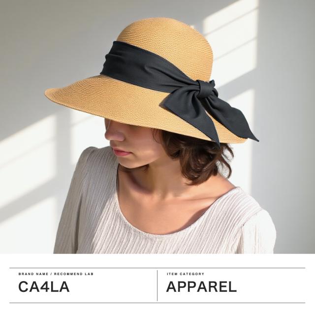 【商品レビューで＋5％】CA4LA ハット 帽子 レディース 春夏 春 夏 カシラ キャペリンハット 日除け帽子 つば広 深め  日本製 YELL BRAID6 ONM-01888 5％OFFクーポン】【商品レビューで＋5％】CA4LA ハット 帽子