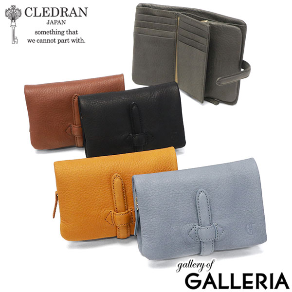 【商品レビューで＋5％】クレドラン 二つ折り財布 レディース 札 ブランド CLEDRAN 財布 レザー 日本製 小さい 折り財布 ノーヴェ NOUVE WALLET M CL-3955