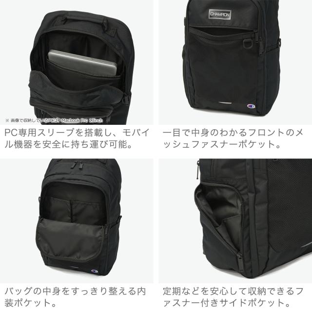 最大30%還元★6/13限定｜【5％OFFクーポン】【商品レビューで＋5％】チャンピオン リュック メンズ レディース 通学 大容量 Champion リュックサック ブランド カジュアル おしゃれ 大きめ マチ拡張 軽量 軽い 男子 女子 68891_4