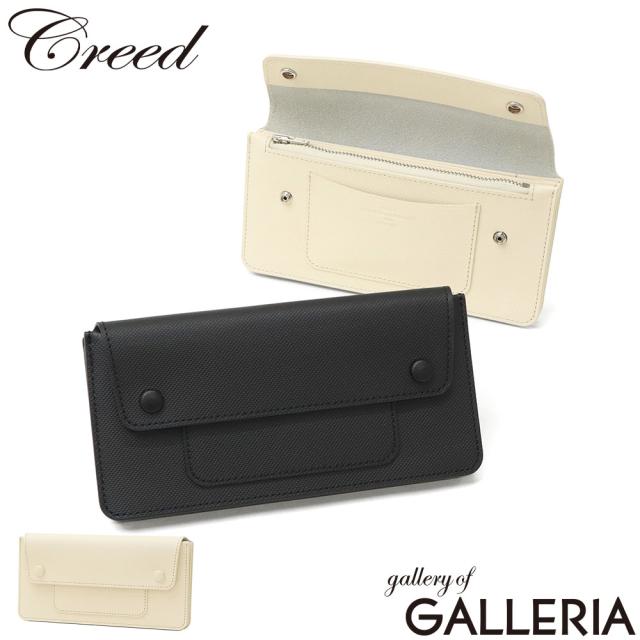 【商品レビューで＋5％】クリード 長財布 メンズ レディース 財布 薄い Creed ブランド 本革 革財布 かぶせ 軽量 小銭入れあり CANVAS LEATHER ロングウォレット 827C1