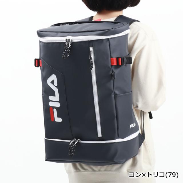 最大30%還元★5/3限定｜【5％OFFクーポン】【商品レビューで＋5％】フィラ リュック 大容量 通学 黒 FILA リュックサック スクエアリュック B4 A4 軽量 撥水 PC 35L サイン 7763_9