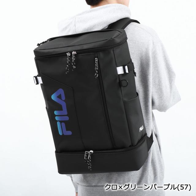 最大30%還元★5/3限定｜【5％OFFクーポン】【商品レビューで＋5％】フィラ リュック 大容量 通学 黒 FILA リュックサック スクエアリュック B4 A4 軽量 撥水 PC 35L サイン 7763_10