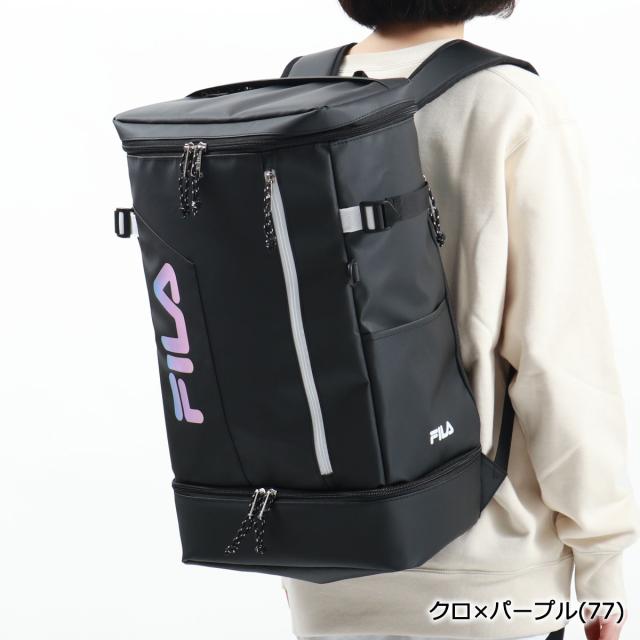 最大30%還元★5/3限定｜【5％OFFクーポン】【商品レビューで＋5％】フィラ リュック 大容量 通学 黒 FILA リュックサック スクエアリュック B4 A4 軽量 撥水 PC 35L サイン 7763_11