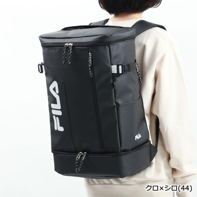 最大30%還元★5/3限定｜【5％OFFクーポン】【商品レビューで＋5％】フィラ リュック 大容量 通学 黒 FILA リュックサック スクエアリュック B4 A4 軽量 撥水 PC 35L サイン 7763_12
