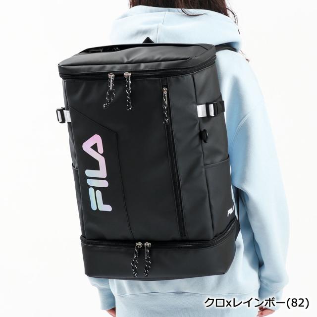 最大30%還元★5/3限定｜【5％OFFクーポン】【商品レビューで＋5％】フィラ リュック 大容量 通学 黒 FILA リュックサック スクエアリュック B4 A4 軽量 撥水 PC 35L サイン 7763_13