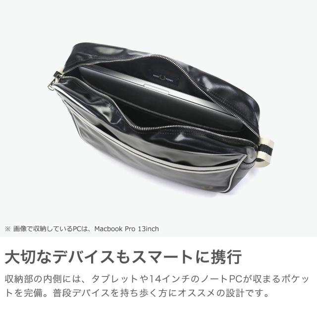 【商品レビューで＋5％】フレッドペリー ショルダーバッグ メンズ レディース 斜めがけバッグ ブランド FRED PERRY 斜めがけ 大きめ 軽量 ファスナー PC 14inch A4 14.5L Classic Shoulder Bag L8257