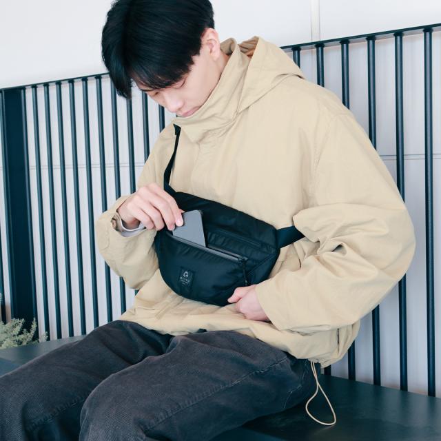 【商品レビューで＋5％】コラボ折りたたみ傘付 ウエストポーチ メンズ ウエストバッグ おしゃれ 軽量 撥水 G1990 LUSTER WAIST BAG B01004-05の通販は