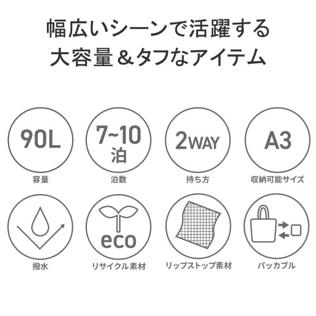 最大30%還元★6/13限定｜【商品レビューで＋5％】【日本正規品】グレゴリー ボストンバッグ 修学旅行 旅行 リュック 大容量 軽量 2WAY 90L GREGORY サプライ90_6