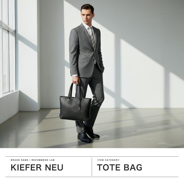 【商品レビューで＋5％】キーファーノイ トートバッグ メンズ 大きめ ファスナー付き Kiefer neu ビジネスバッグ 本革 大容量 レザー 通勤バッグ Mosaic モザイク KFN10901M_1